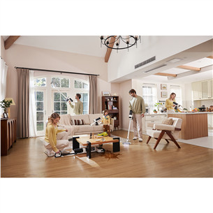 Tineco Switch S6 Stretch Plus, balta/melna - Bezvadu putekļu sūcējs + grīdu tīrītājs