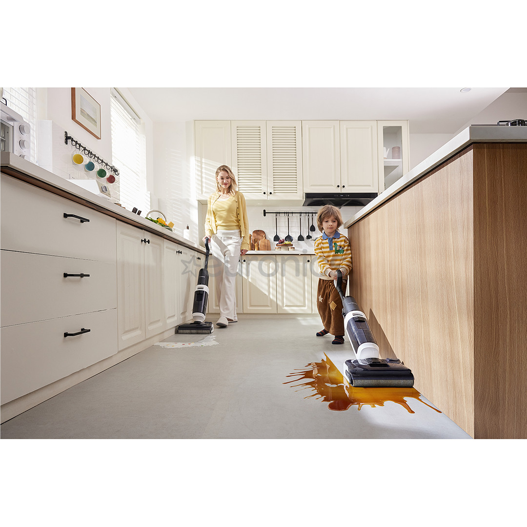 Tineco Switch S6 Stretch Plus, balta/melna - Bezvadu putekļu sūcējs + grīdu tīrītājs