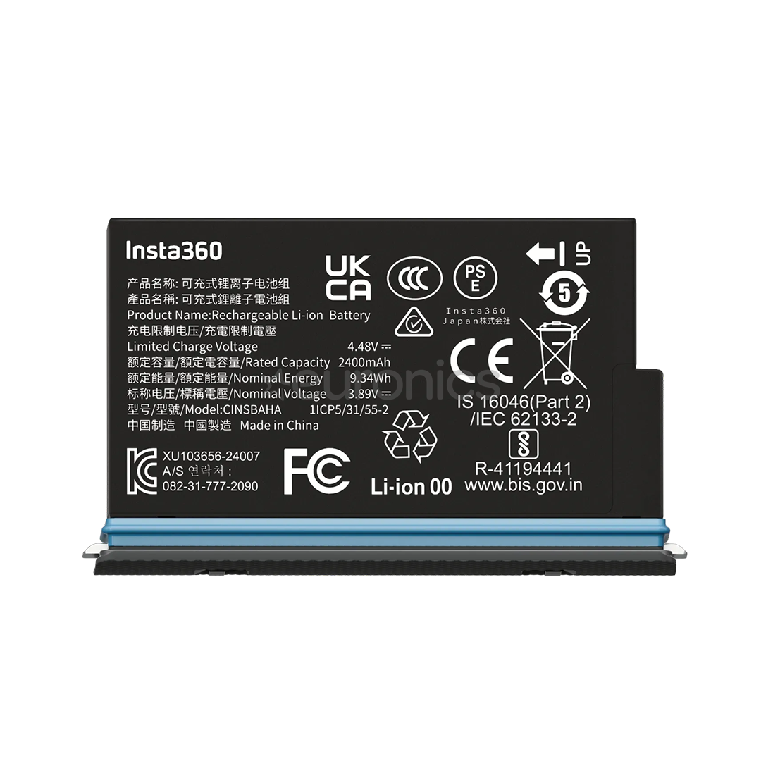 Insta360 X5 Battery, 2400 mAh, melna - Akumulators