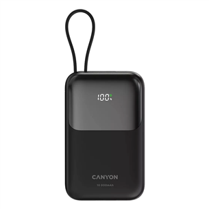 Canyon OnPower 101, 10 000 mAh, melna - Portatīvais barošanas avots CNS-CPB101BK