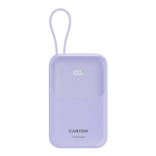 Canyon OnPower 101, 10 000 mAh, lillā - Portatīvais barošanas avots CNS-CPB101PU