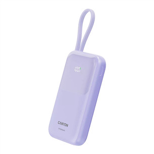 Canyon OnPower 101, 10 000 mAh, lillā - Portatīvais barošanas avots