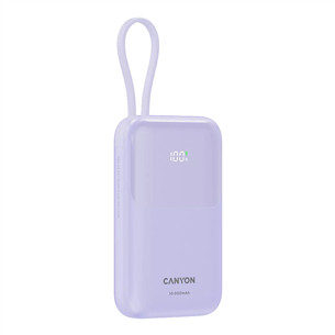 Canyon OnPower 101, 10 000 mAh, lillā - Portatīvais barošanas avots