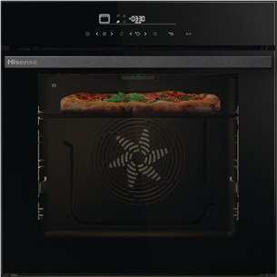 Hisense, 77 л, пиролитическая очистка, черный - Интегрируемый духовой шкаф HO66FPIZZACHEF