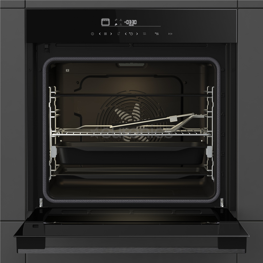 Hisense, 77 л, пиролитическая очистка, черный - Интегрируемый духовой шкаф