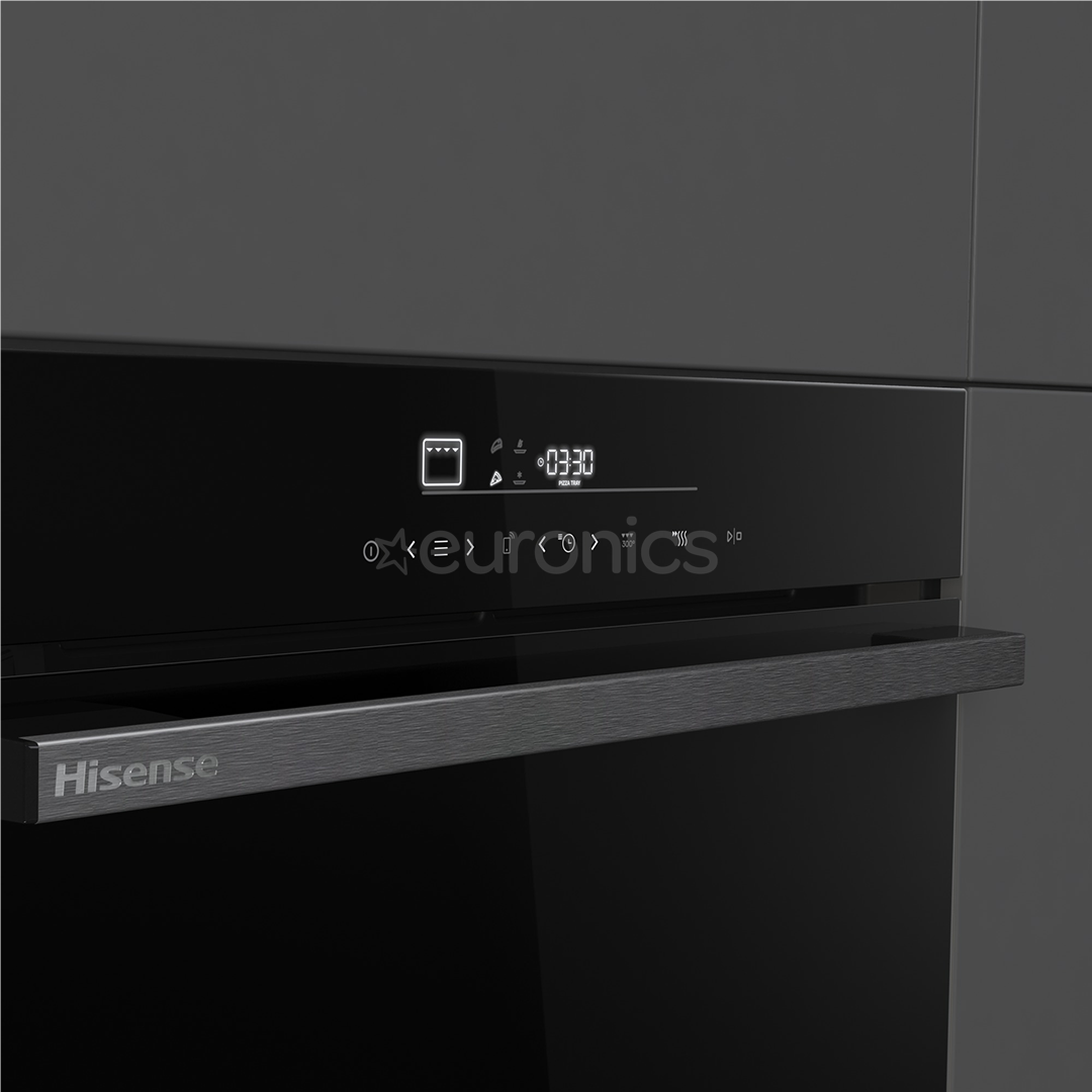 Hisense, 77 л, пиролитическая очистка, черный - Интегрируемый духовой шкаф