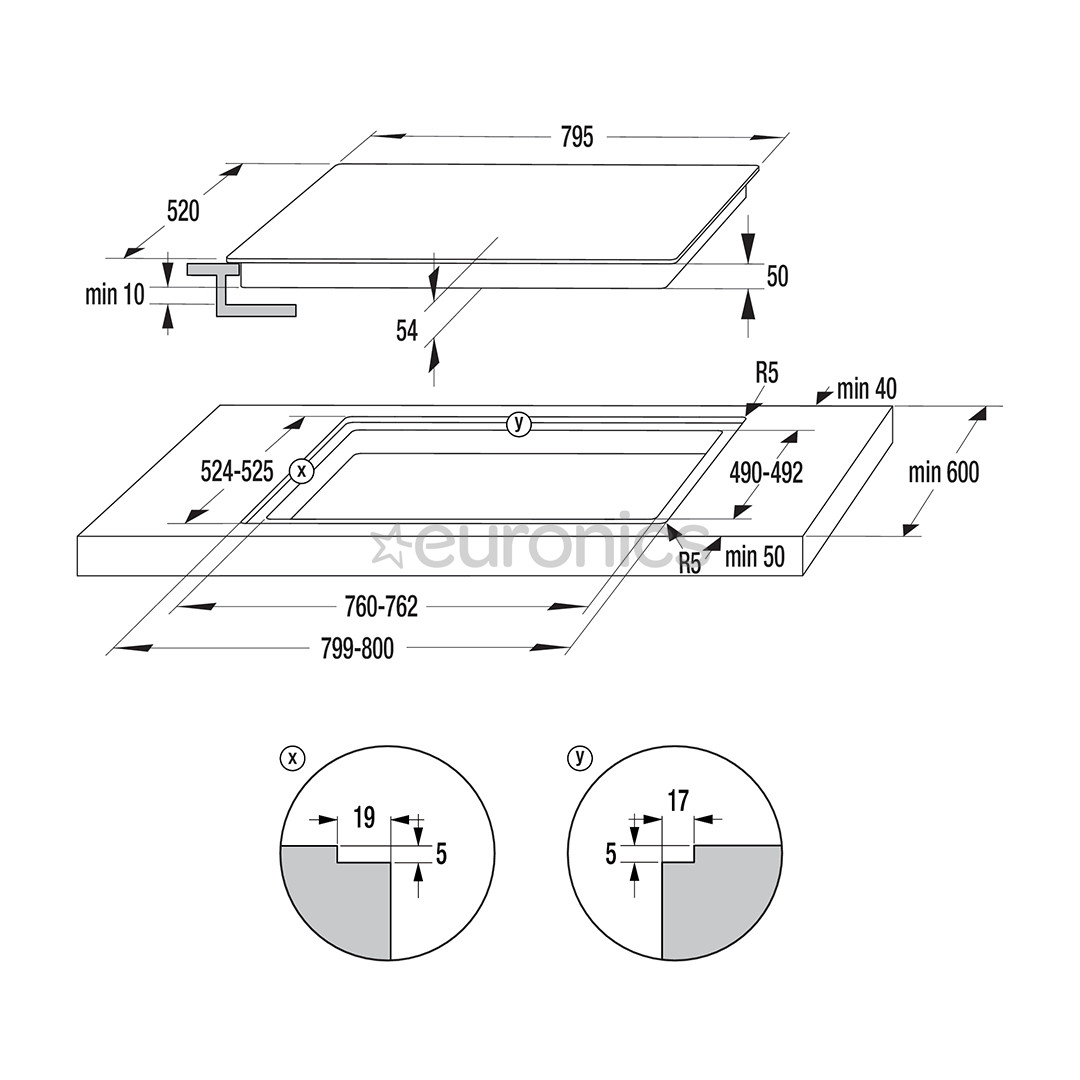 Hisense, ширина 79,5 см, черный - Интегрируемая индукционная варочная панель