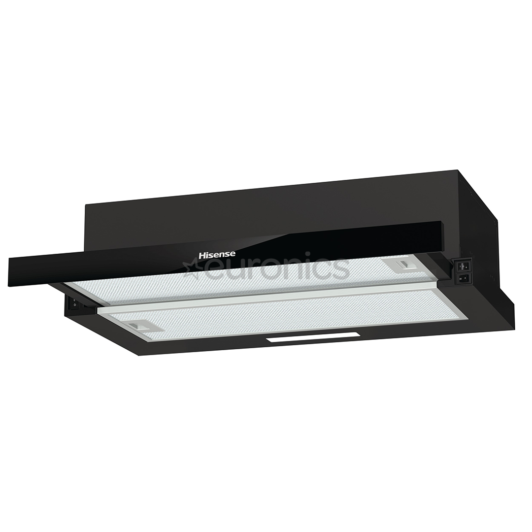 Hisense, 450 m³/h, platums 60 cm, melna - Iebūvējams tvaika nosūcējs