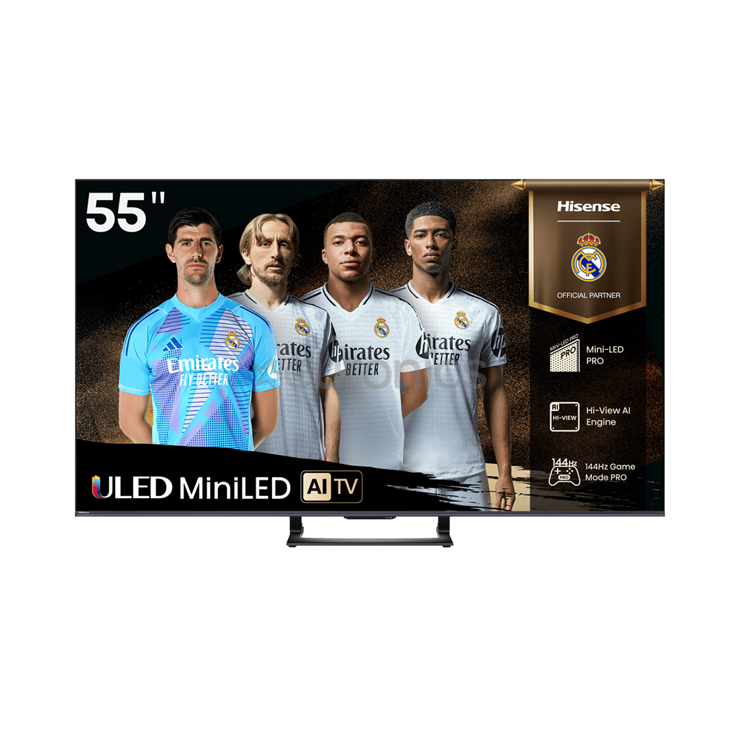 Hisense U7Q, 55'', 4K UHD, Mini LED, melna - Televizors