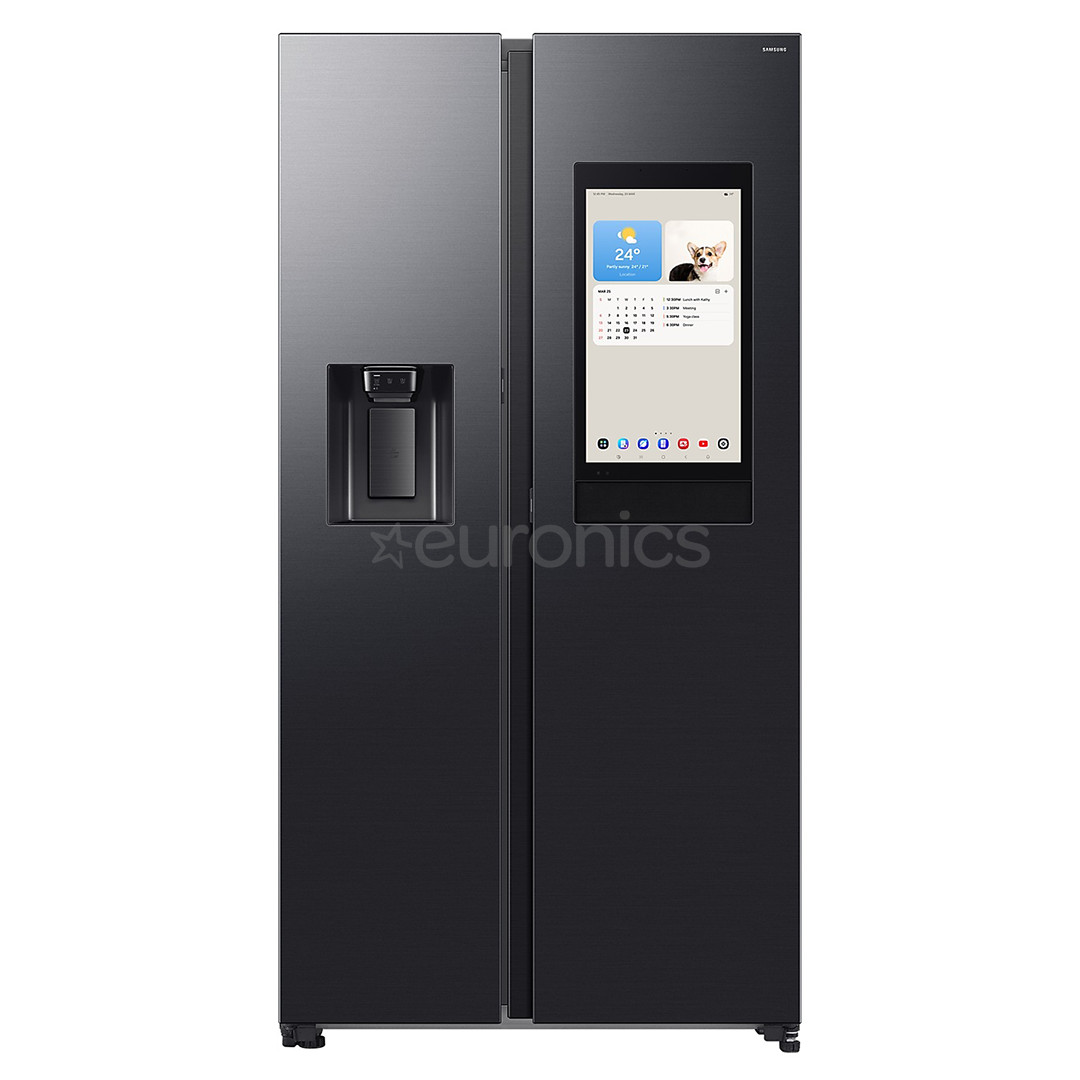 Samsung Bespoke AI Family Hub+, Twin Cooling Plus™, 614 L, augstums 179 cm, melna - SBS Ledusskapis