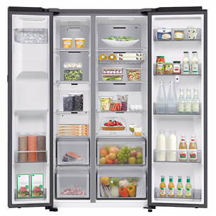 Samsung Bespoke AI Family Hub+, Twin Cooling Plus™, 614 L, augstums 179 cm, melna - SBS Ledusskapis