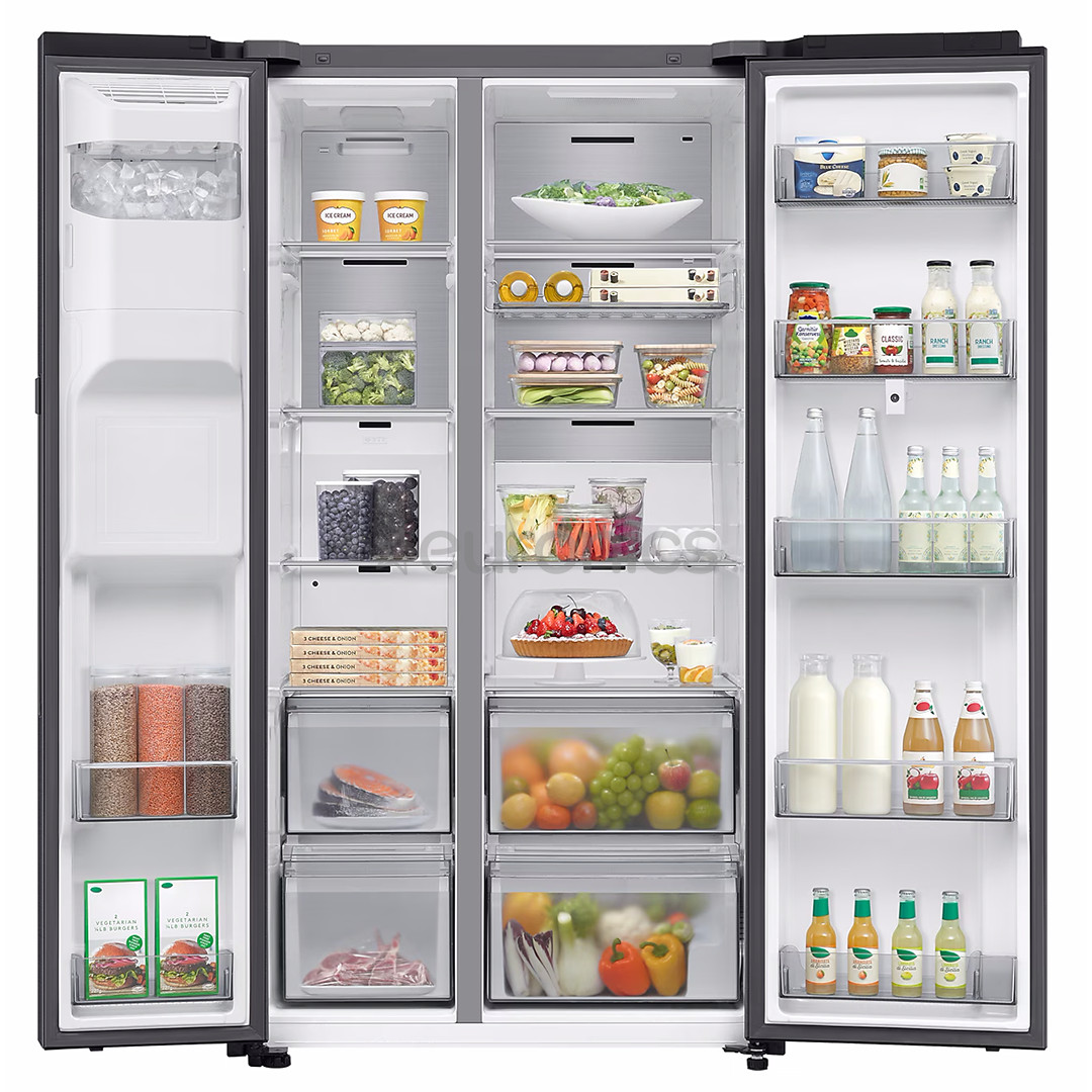 Samsung Bespoke AI Family Hub+, Twin Cooling Plus™, 614 L, augstums 179 cm, melna - SBS Ledusskapis
