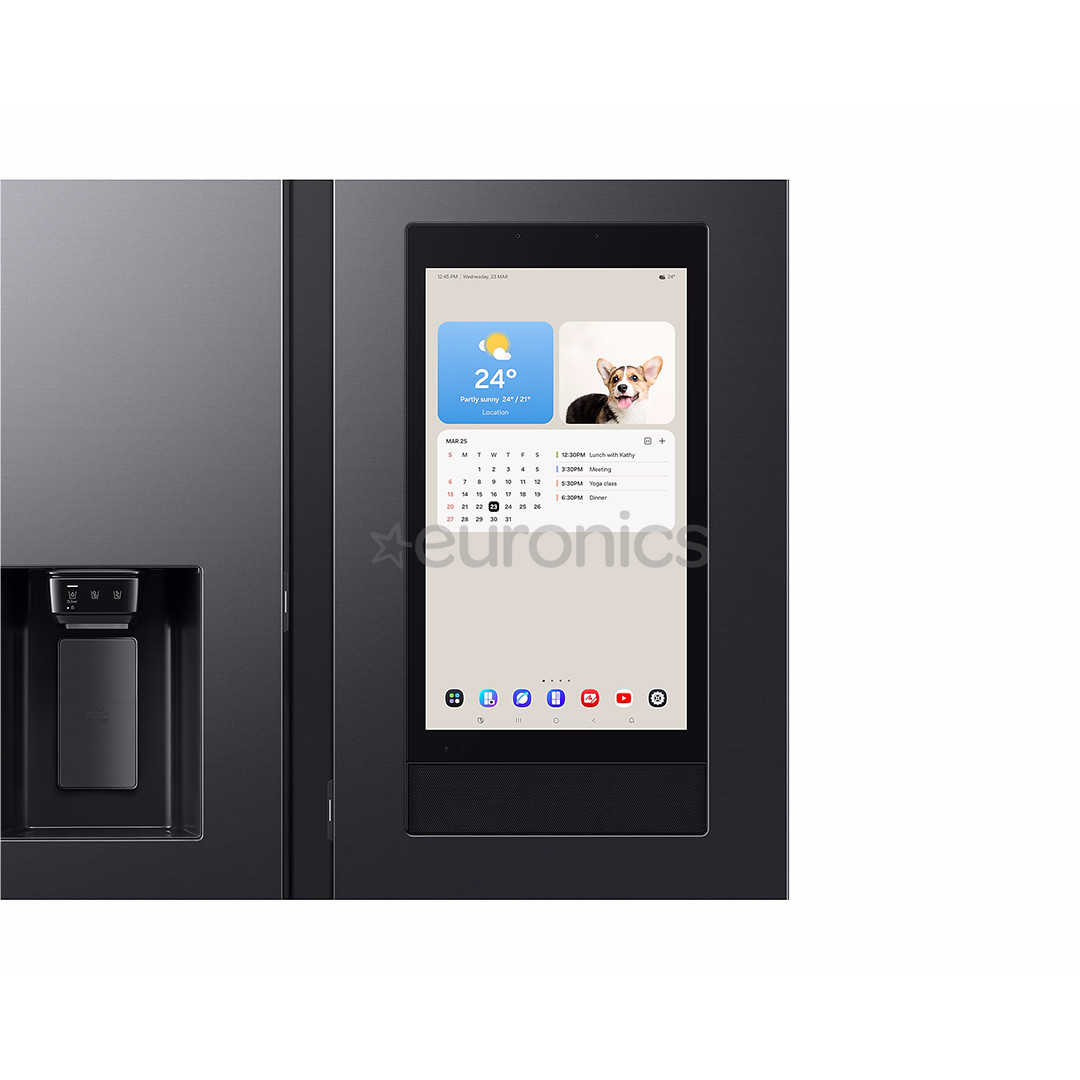 Samsung Bespoke AI Family Hub+, Twin Cooling Plus™, 614 L, augstums 179 cm, melna - SBS Ledusskapis