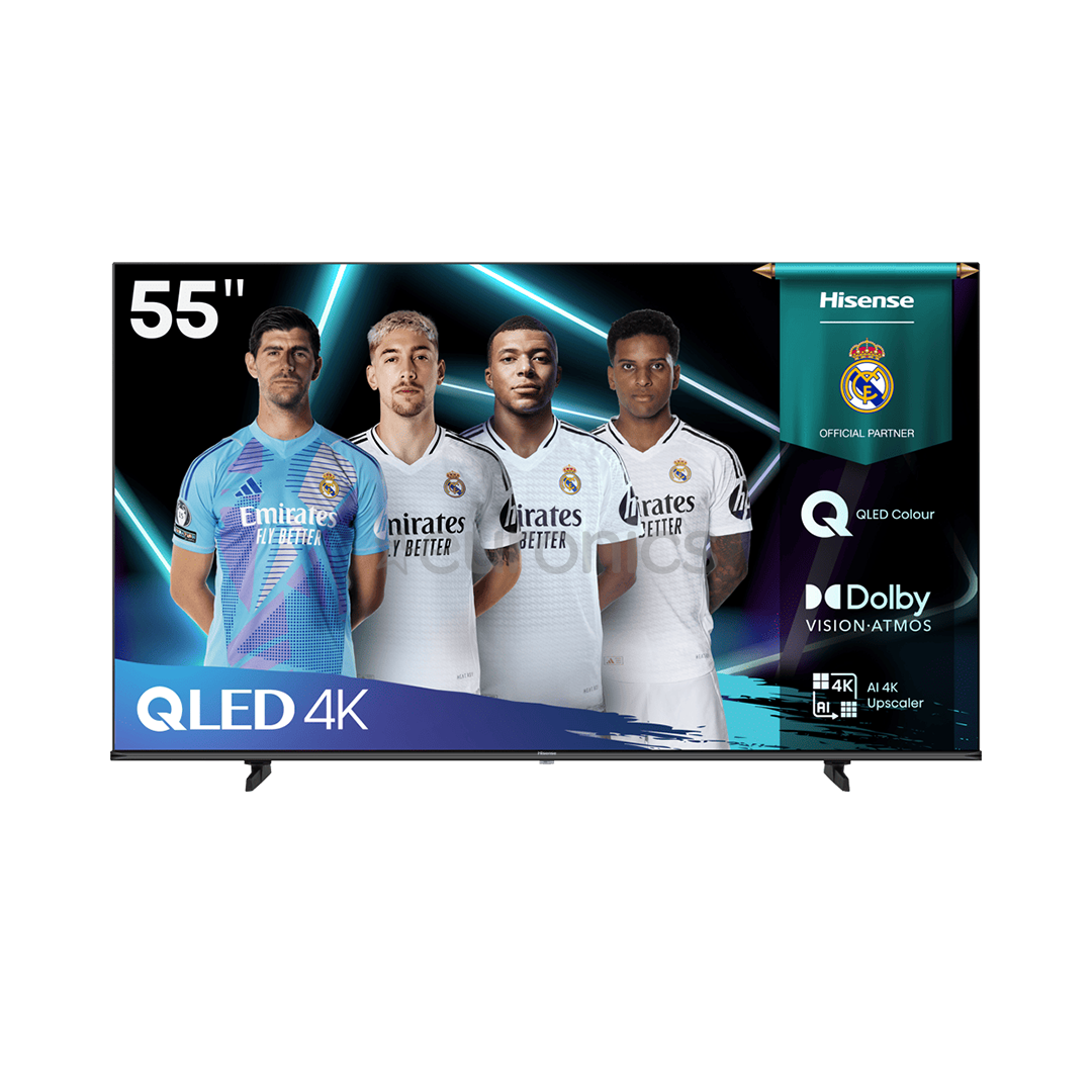 Hisense E7Q, 55'', 4K UHD, QLED, melna - Televizors