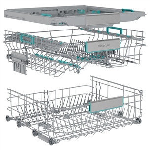 Hisense, 16 komplekti, platums 60 cm, pelēka - Brīvi stāvoša trauku mazgājamā mašīna