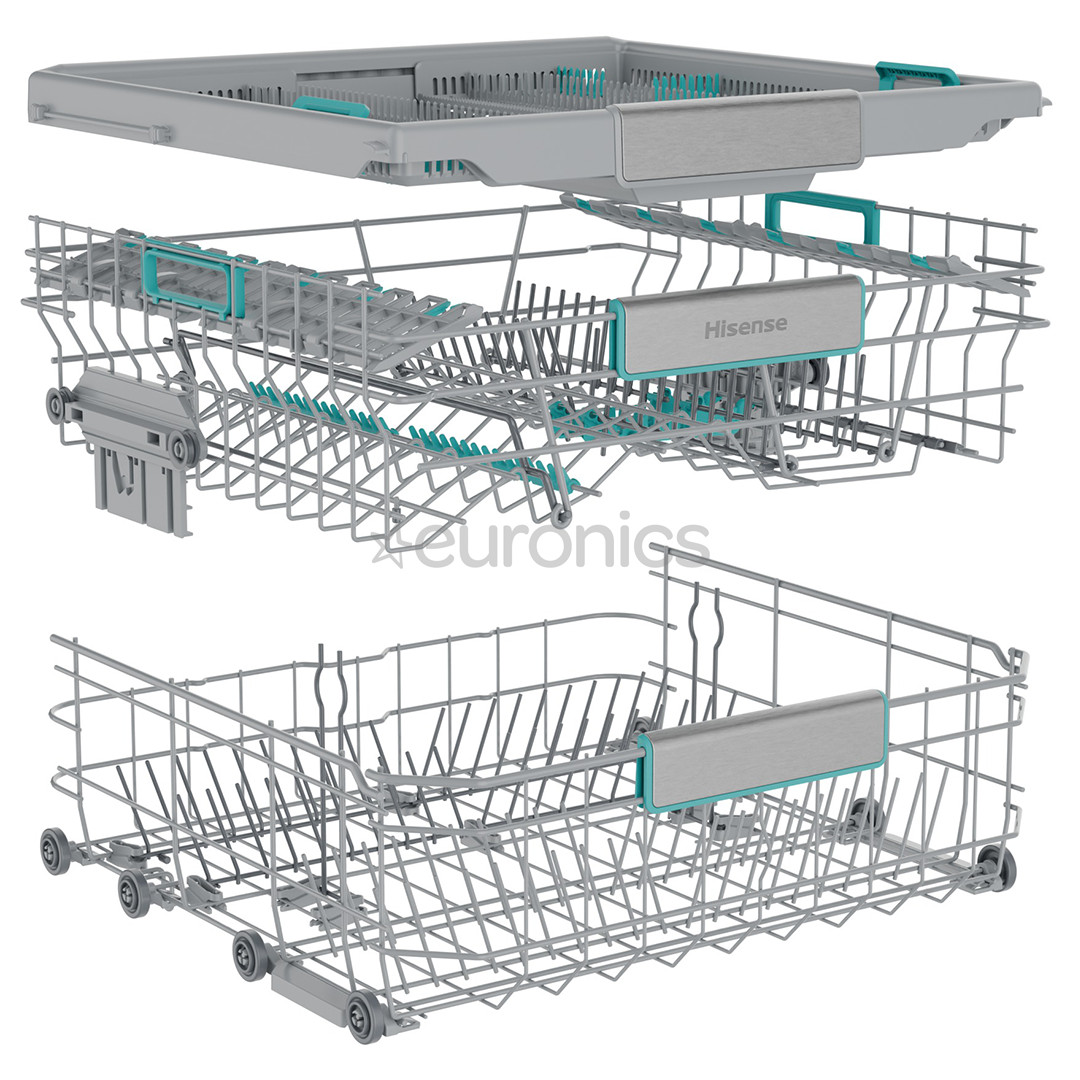Hisense, 16 komplekti, platums 60 cm, pelēka - Brīvi stāvoša trauku mazgājamā mašīna
