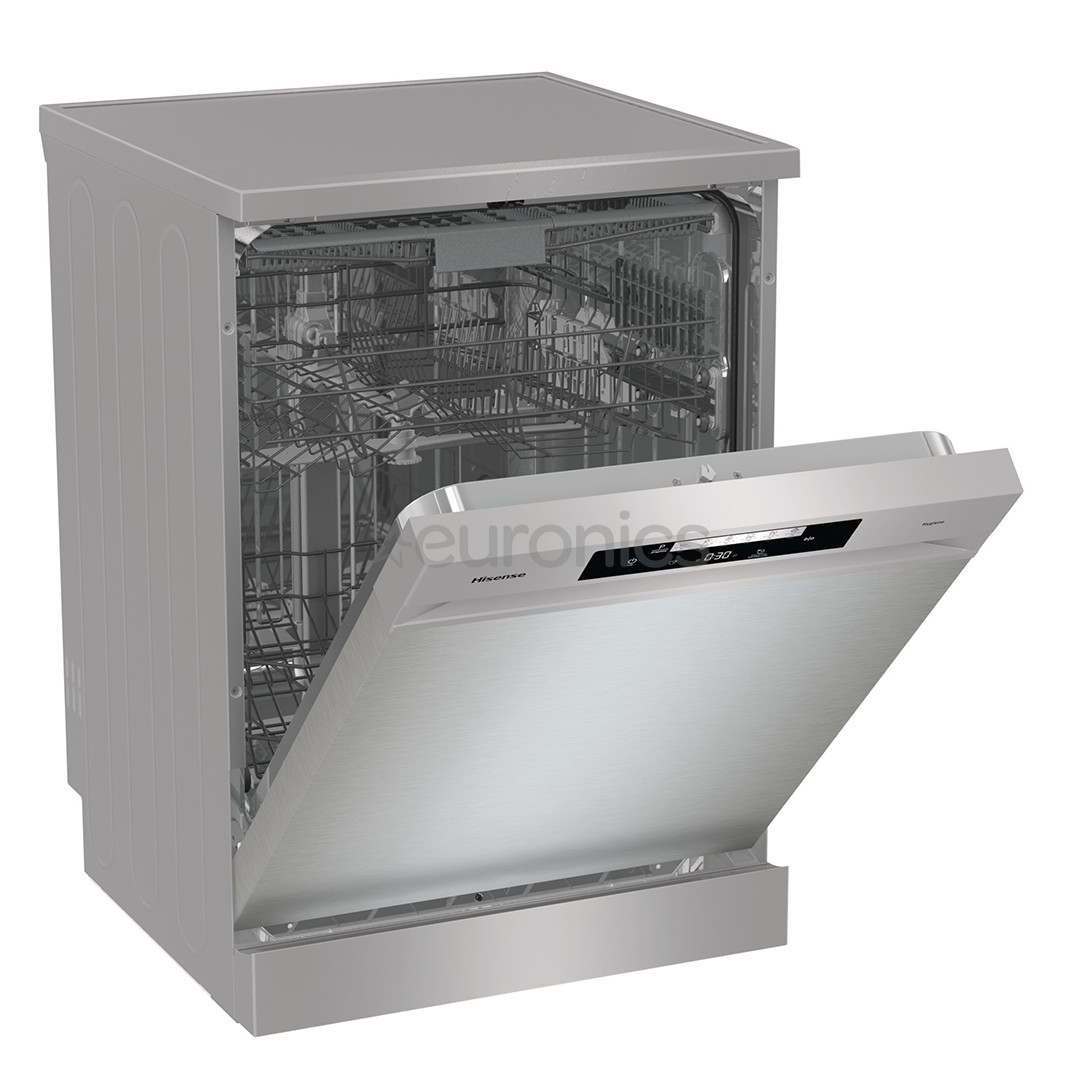 Hisense, 16 komplekti, platums 60 cm, pelēka - Brīvi stāvoša trauku mazgājamā mašīna