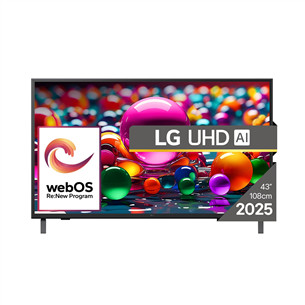 LG UHD AI UA75, 43'', 4K UHD, LED LCD, black - TV 43UA75003LA.AEU