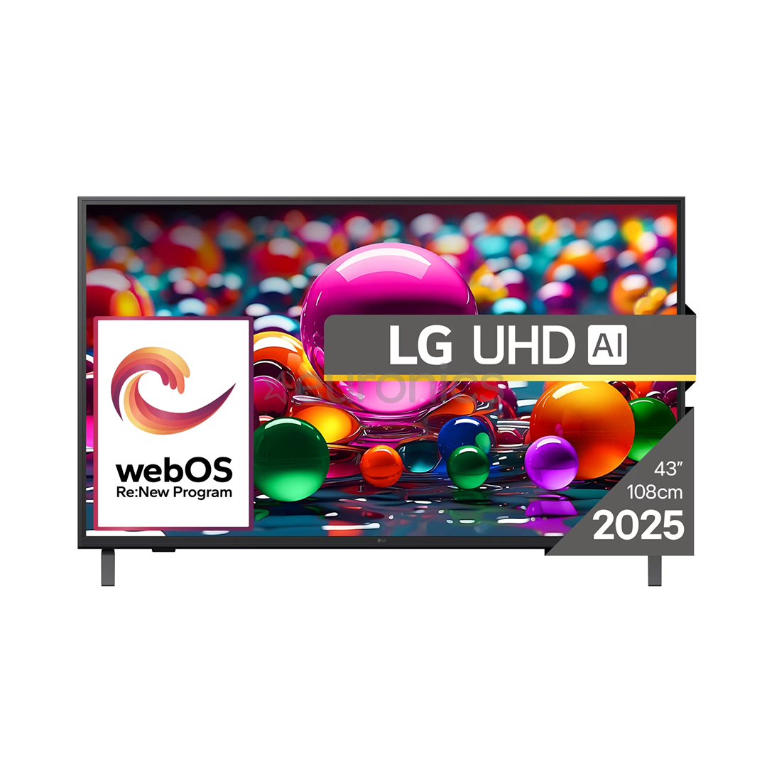 LG UHD AI UA75, 43'', 4K UHD, LED LCD, черный - Телевизор
