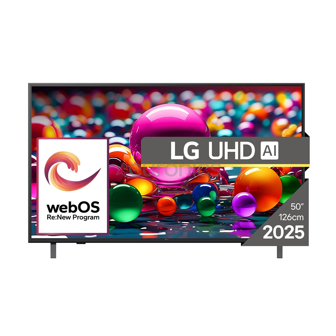 LG UHD AI UA75, 50'', 4K UHD, LED LCD, melna - Televizors