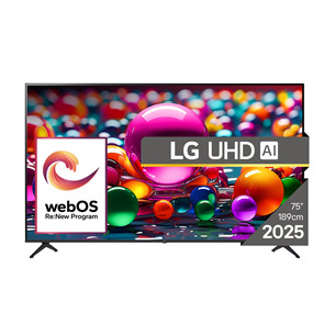 LG UHD AI UA75, 75'', 4K UHD, LED LCD, melna - Televizors 75UA75006LA.AEUQ