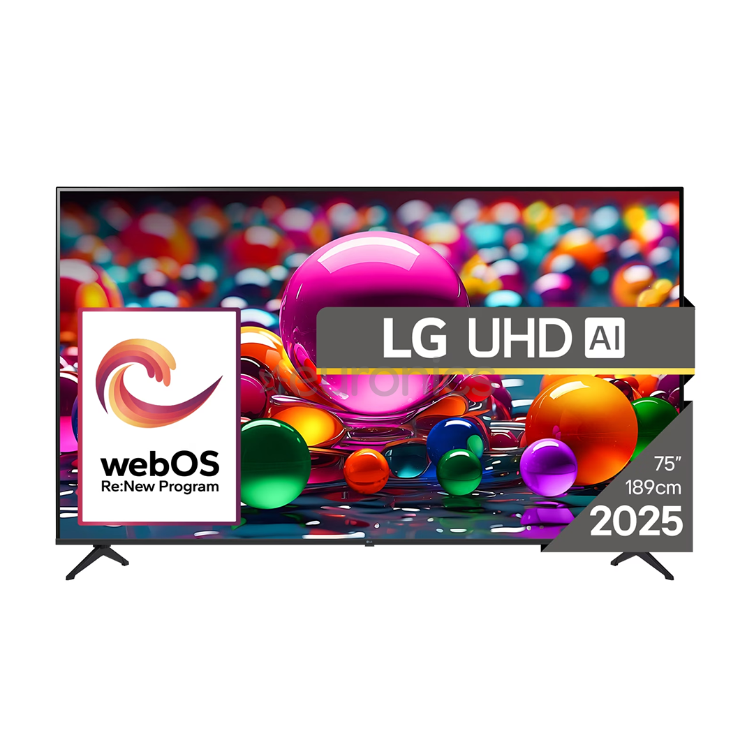 LG UHD AI UA75, 75'', 4K UHD, LED LCD, black - TV