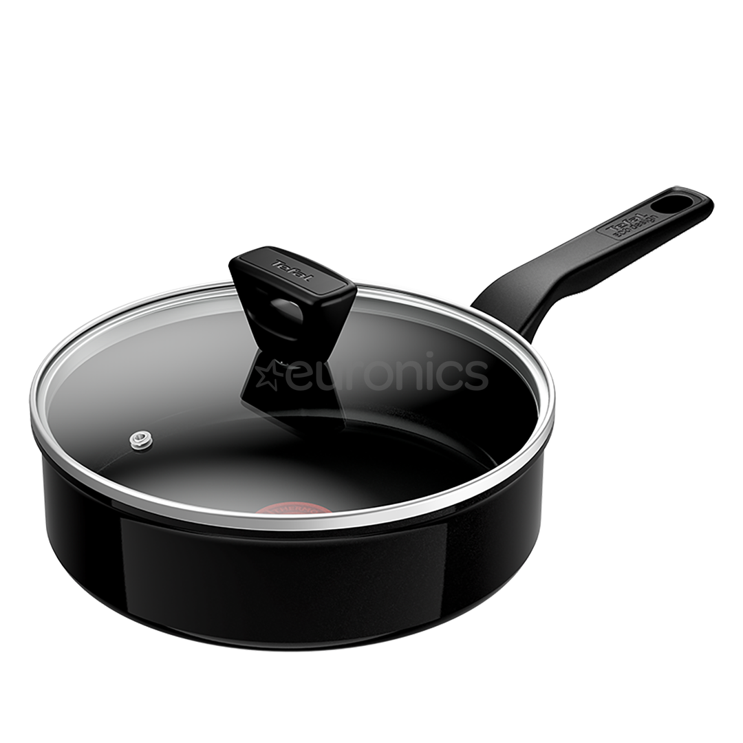 Tefal Renew, 24 cm, melna - Dziļā panna ar vāku