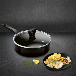 Tefal Renew, 24 cm, melna - Dziļā panna ar vāku
