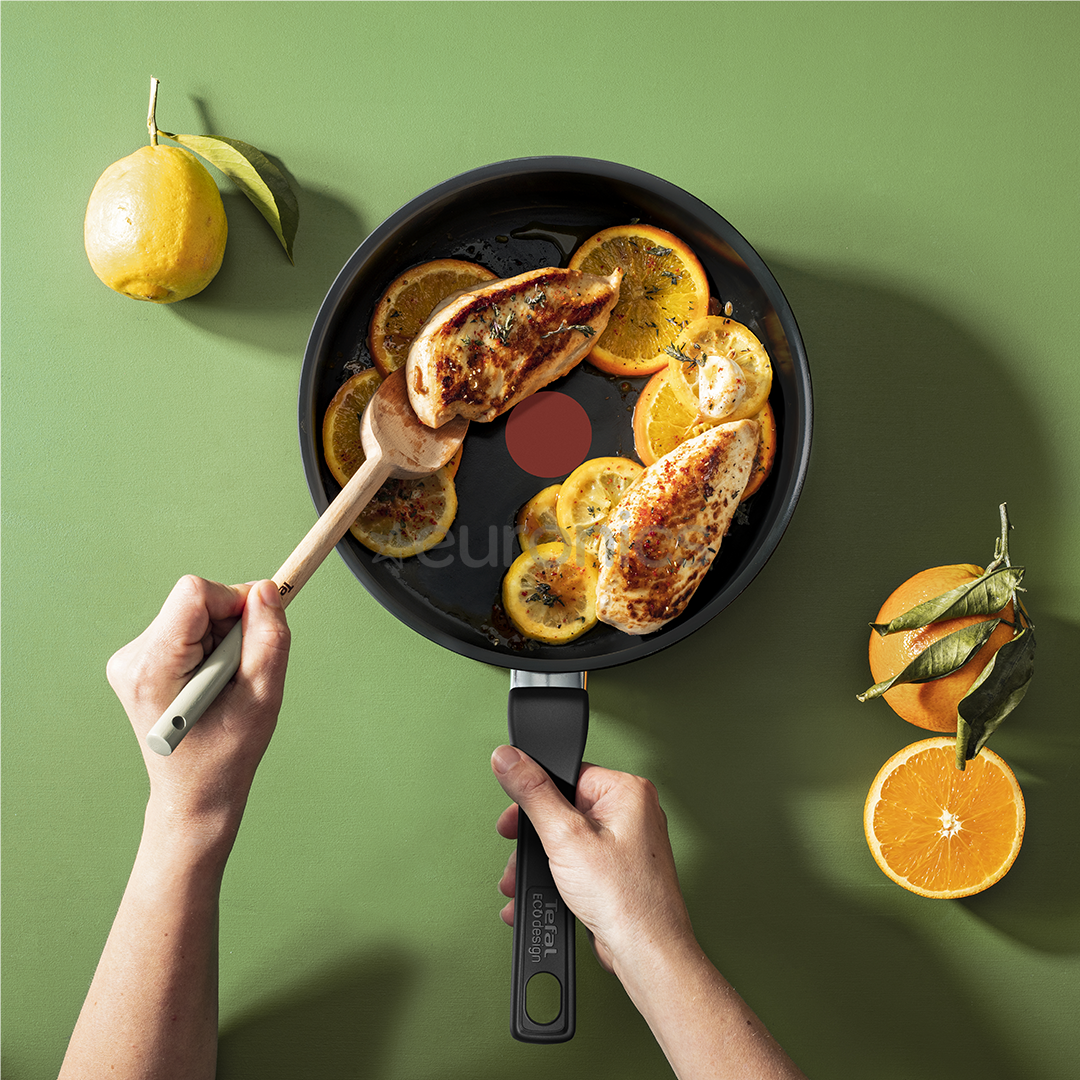 Tefal Renew, 24 cm, melna - Dziļā panna ar vāku