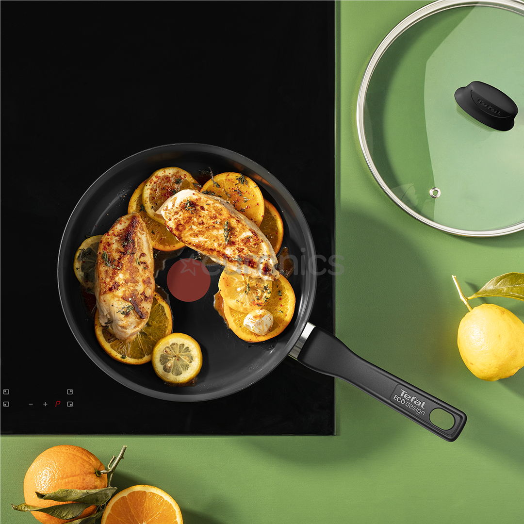 Tefal Renew, 24 cm, melna - Dziļā panna ar vāku