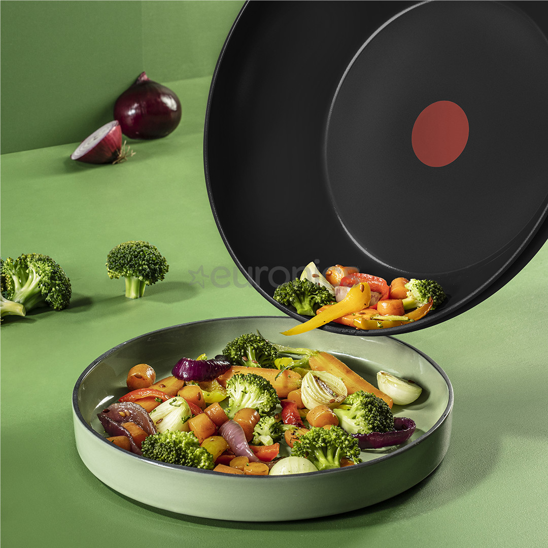 Tefal Renew, 28 cm, melna - Vokpanna