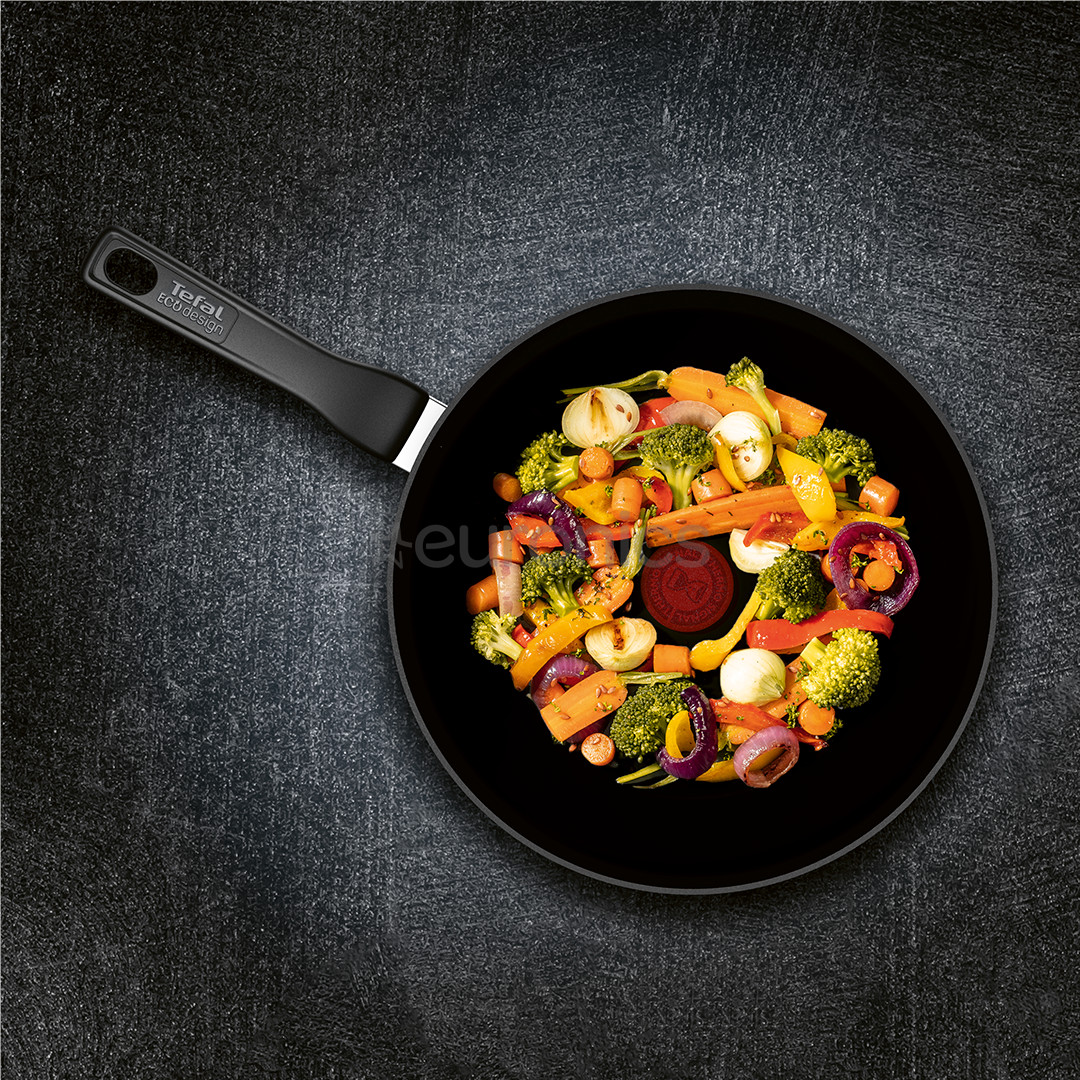 Tefal Renew, 28 cm, melna - Vokpanna