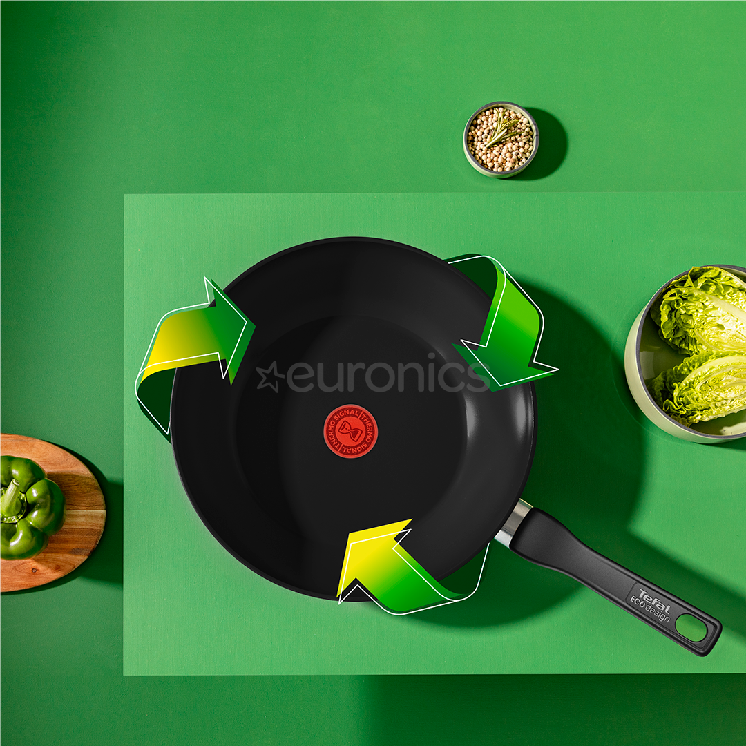 Tefal Renew, 28 cm, melna - Vokpanna