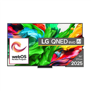 LG QNED86 evo AI, 86'', 4K UHD, QNED, Mini LED, melna - Televizors 86QNED86A3A.AEU