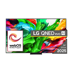 LG QNED86 evo AI, 86'', 4K UHD, QNED, Mini LED, black - TV 86QNED86A3A.AEU