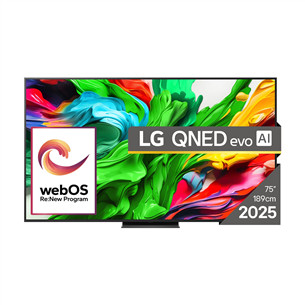 LG QNED86 evo AI, 75'', 4K UHD, QNED, Mini LED, melna - Televizors 75QNED86A3A.AEU
