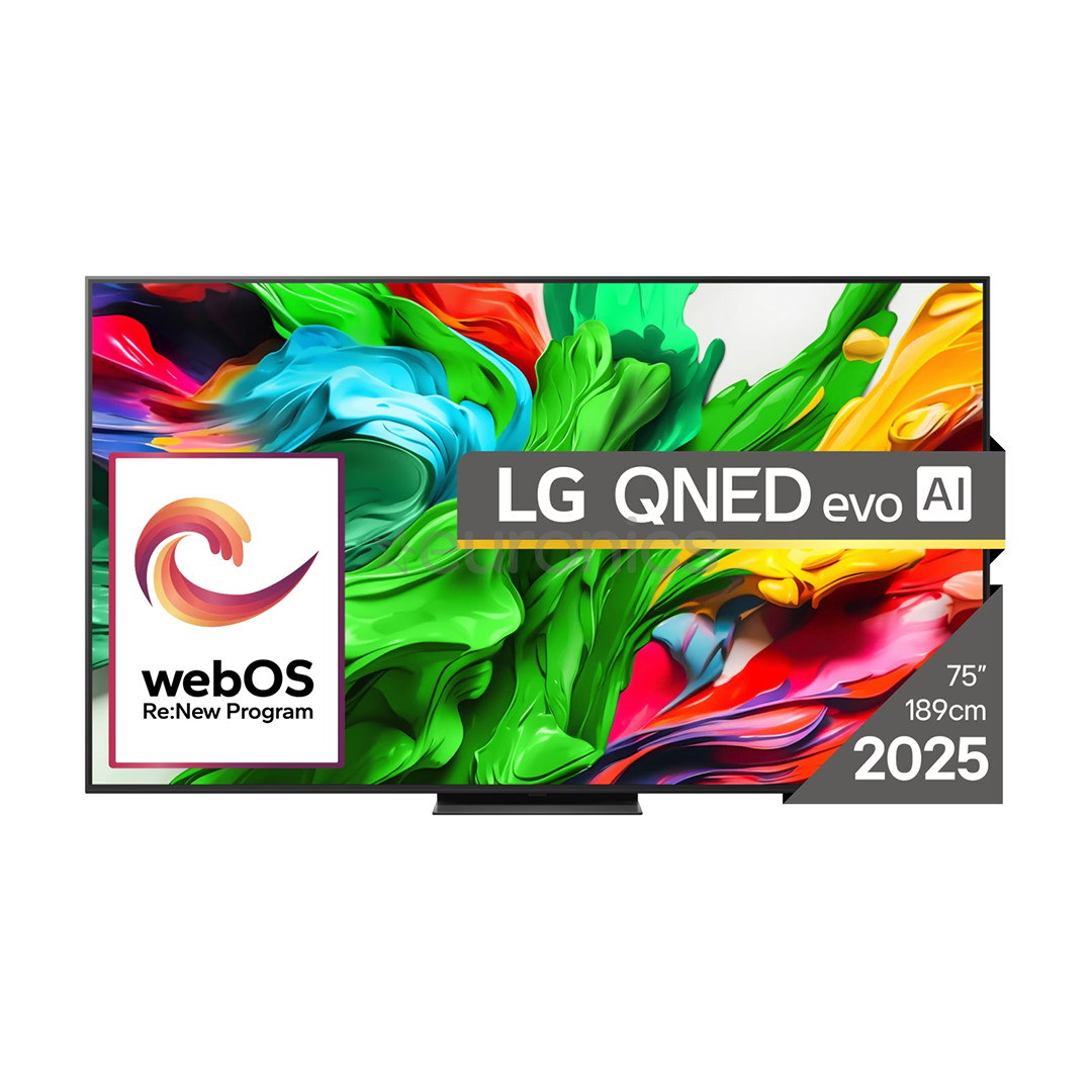 LG QNED86 evo AI, 75'', 4K UHD, QNED, Mini LED, melna - Televizors