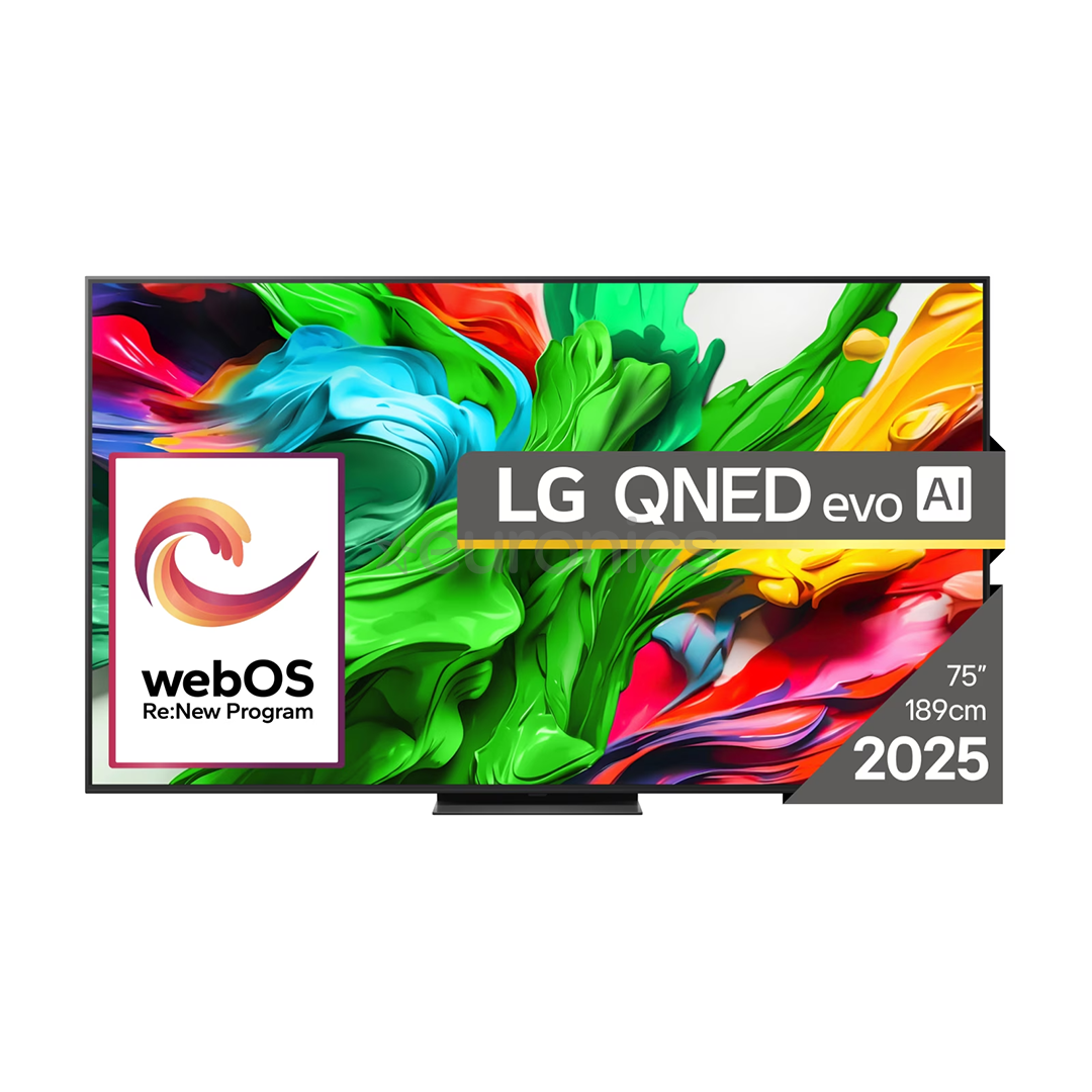 LG QNED86 evo AI, 75'', 4K UHD, QNED, Mini LED, black - TV