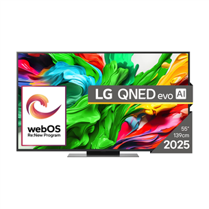 LG QNED86 evo AI, 55'', 4K UHD, QNED, Mini LED, black - TV 55QNED86A3A.AEU