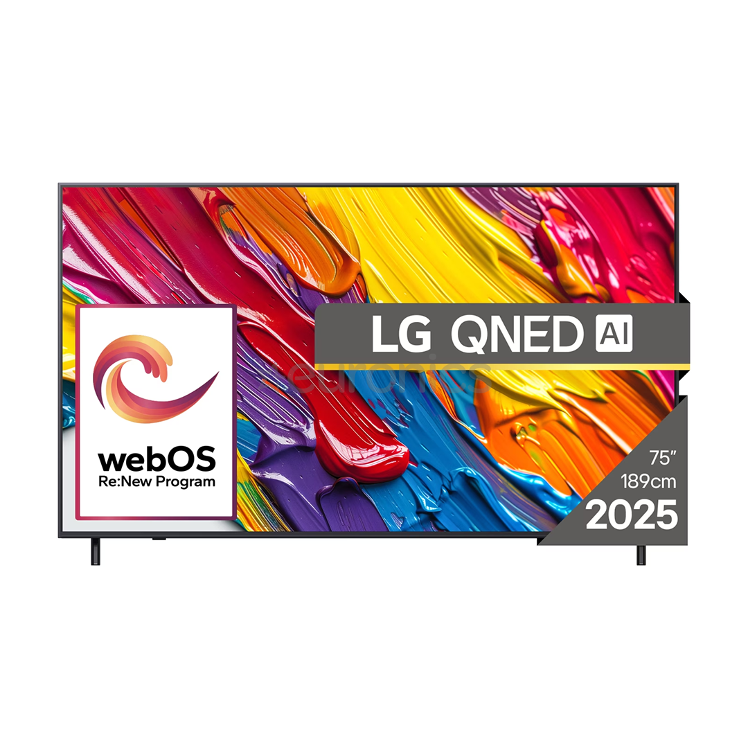 LG QNED82 AI, 75'', 4K UHD, QNED, melna - Televizors