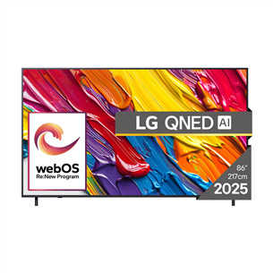 LG QNED82 AI, 86'', 4K UHD, QNED, melna - Televizors 86QNED82A3B.AEU