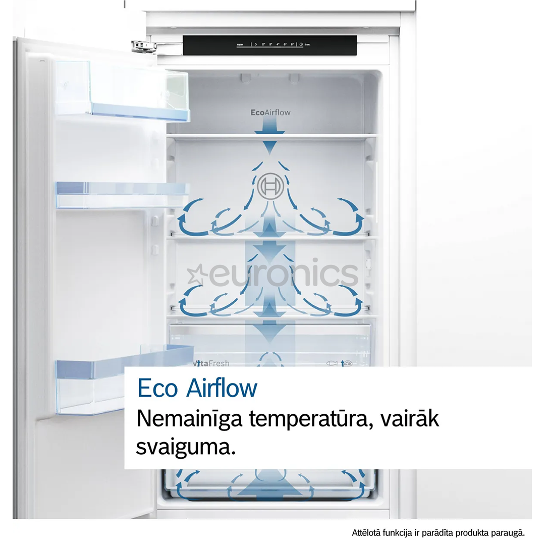 Bosch Seeria 2, NoFrost, 383 л, высота 194 см - Интегрируемый холодильник