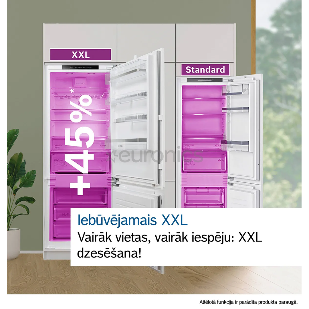 Bosch Seeria 2, NoFrost, 383 л, высота 194 см - Интегрируемый холодильник