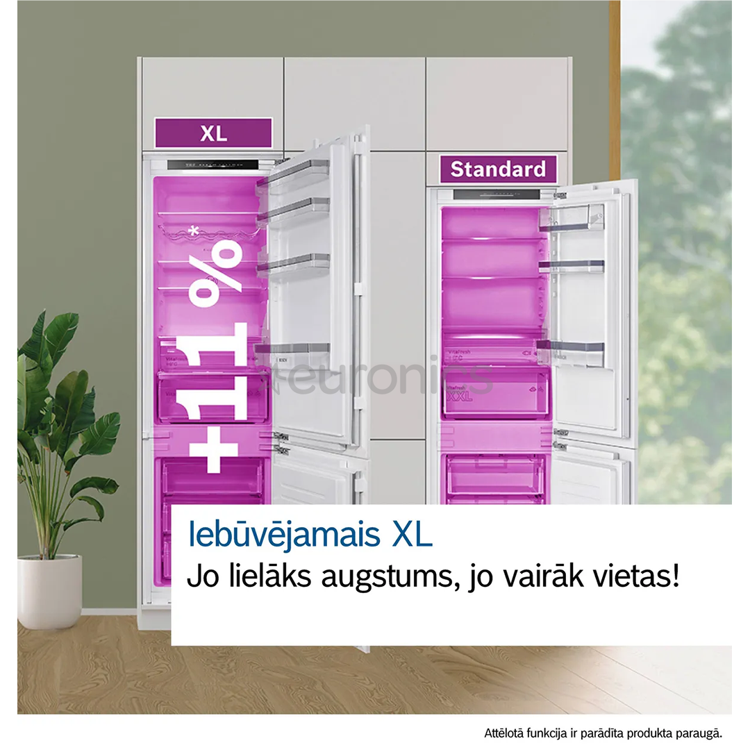 Bosch Seeria 2, NoFrost, 383 л, высота 194 см - Интегрируемый холодильник