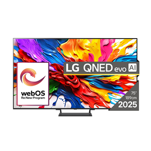 LG QNED93 evo AI, 75'', 4K UHD, QLED, Mini LED, black - TV 75QNED93A6A.AEUQ