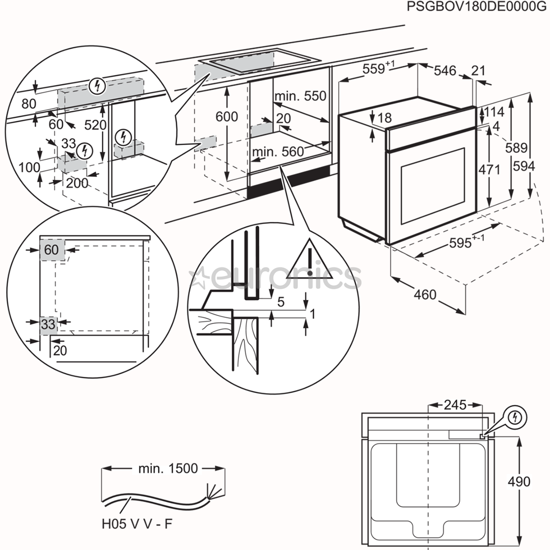AEG 7000 Series MealAssist, 71 L, pyrolytic cleaning, black - Built-in oven
