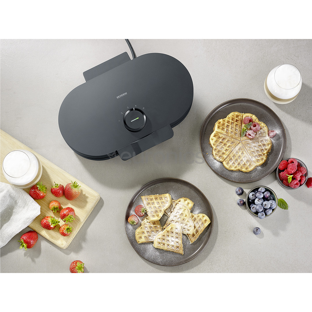 Severin, 1200 W, black - Waffle maker