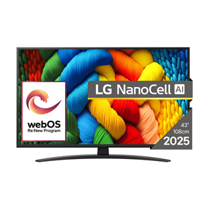 LG NANO81 AI, 43'', LED LCD, NanoCell, black - TV 43NANO81A3A.AEU
