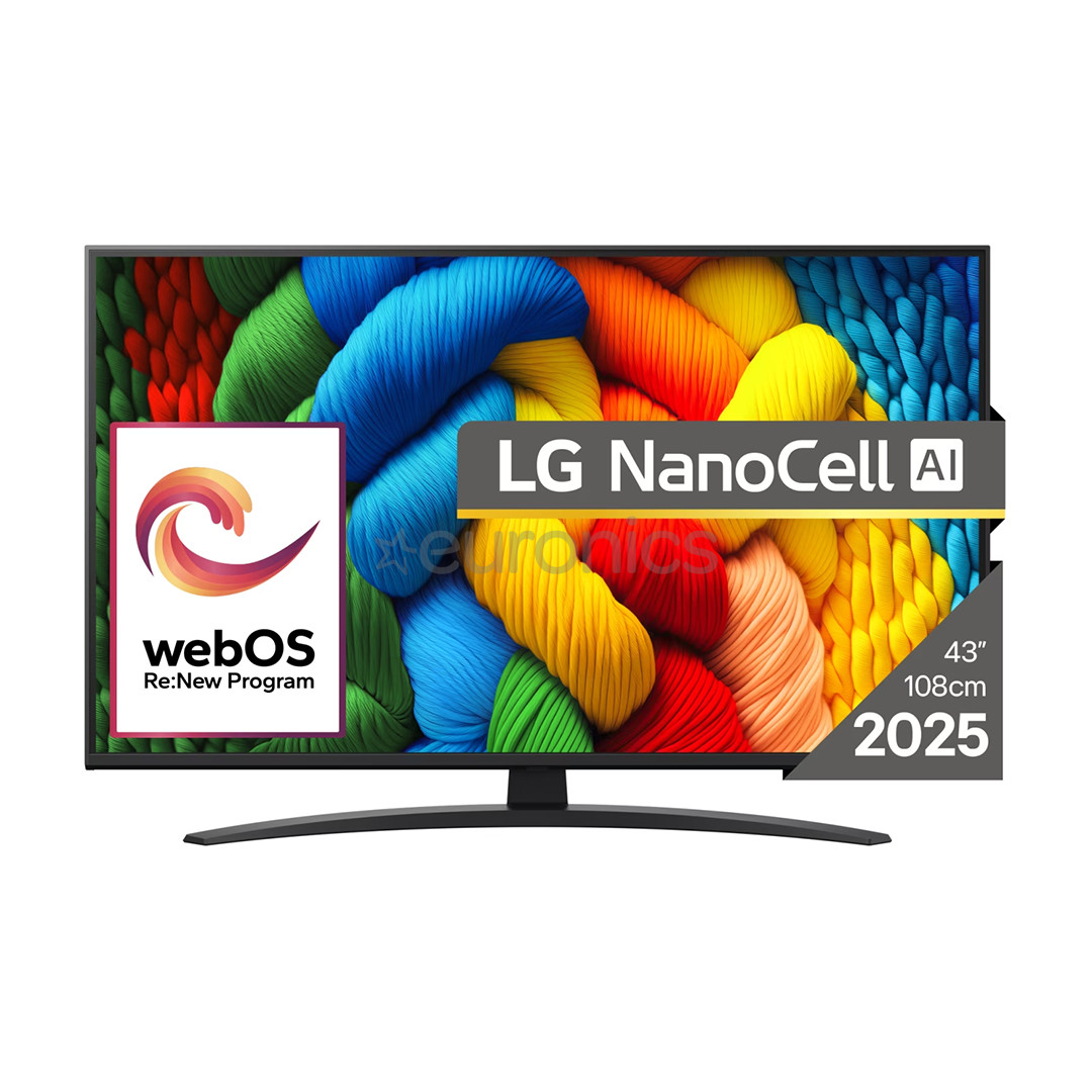 LG NANO81 AI, 43'', LED LCD, NanoCell, black - TV
