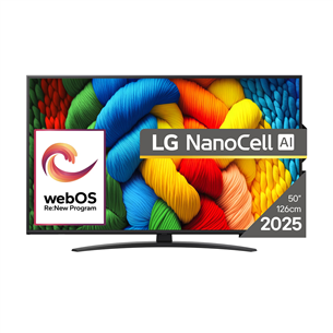LG NANO81 AI, 50'', LED LCD, NanoCell, black - TV 50NANO81A3A.AEU
